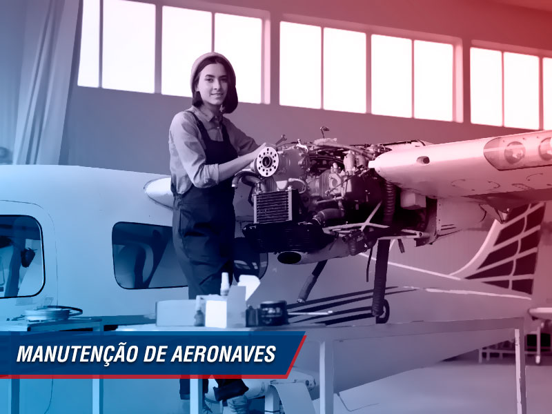 mulher trabalhando como mecânico de aeronaves