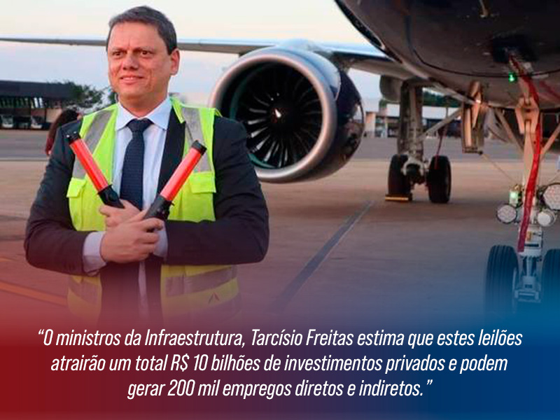 Ministro da Infraestrutura Tarcísio Freitas Leilões de Aeroportos