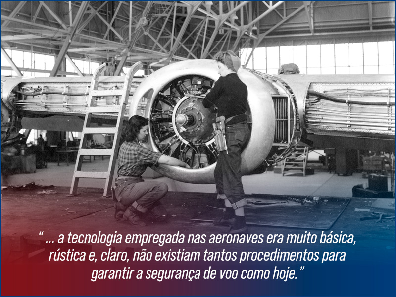 Antigamente a tecnologia empregada nas aeronaves era básica