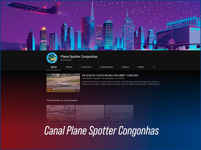 Canal do Youtube Plane Spotter Congonhas