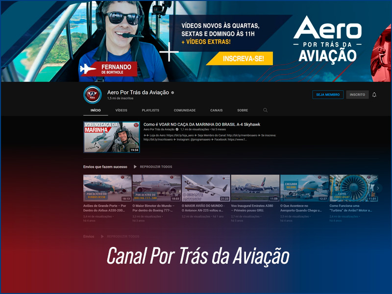 Canal do Youtube Por Trás da Aviação