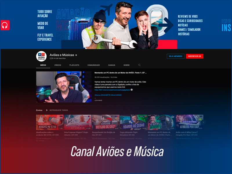 Canal do Youtube Aviões e Música