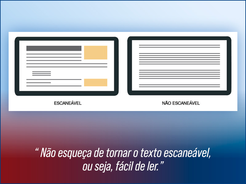 Texto escaneável para melhor leitura no Linkedin